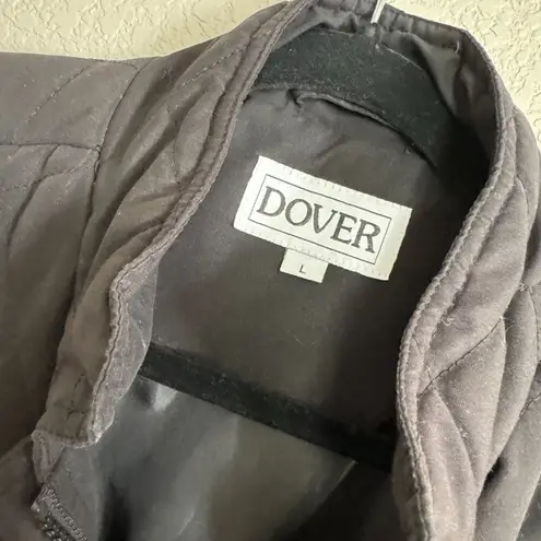 Dover Black Quilted Vest L Womens Snap Zip Front Sleeveless Puffer Size L