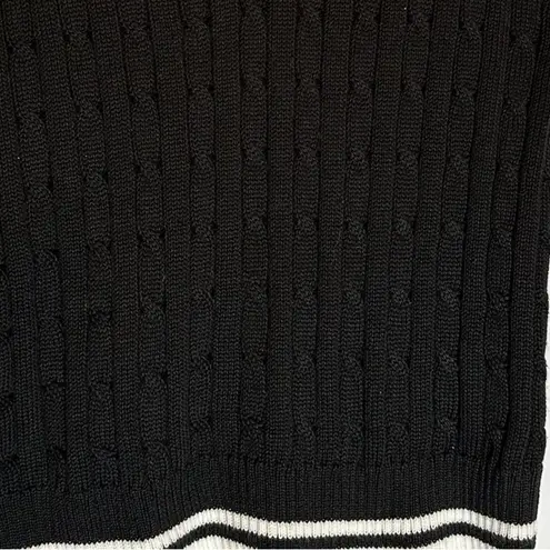 Summerland Black Cable Knit Sweater Vest Preppy Old Money Aesthetic | Size Large