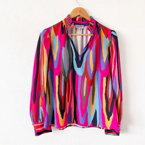 CROSBY by Mollie Burch Lyla Top in Abstract Expression Print