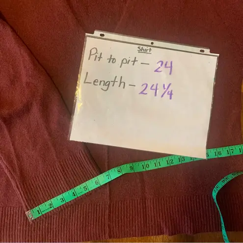 Madewell  Sweater V-neck Oversized Burgundy Exposed Seam Texture Wide Sleeves - Image 5