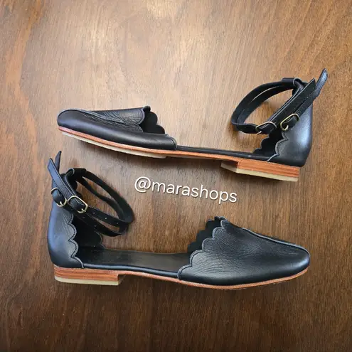 ELF Venus Leather Flats Black Size 10