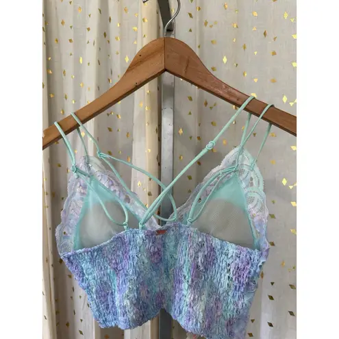 NWOT Victoria's Secret PINK Lace Tie Dye Padded Wireless Strappy Bralette S