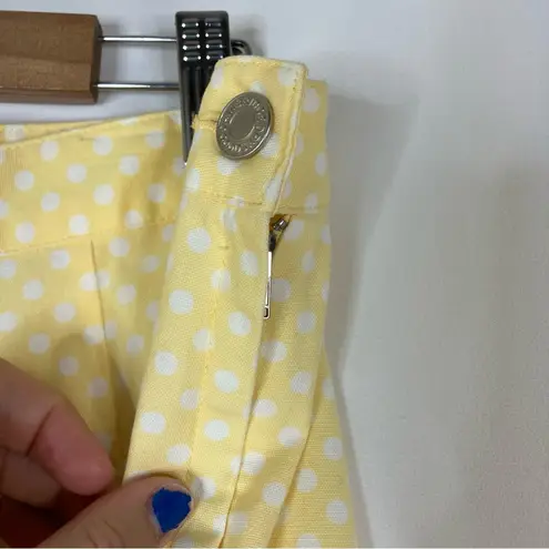 Cambridge  Dry Goods | Yellow Polka Dot Cotton Capri Pants 12