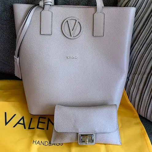 Mario Valentino Authentic VALENTINO By Mario leather tote and flap wallet set