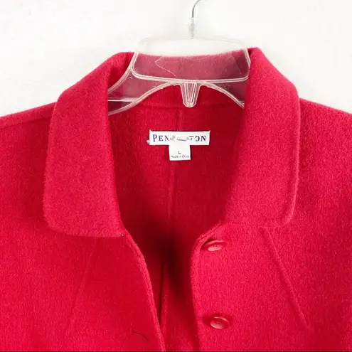 Pendleton Red 100% Merino Wool Button Blazer Jacket, Size Large