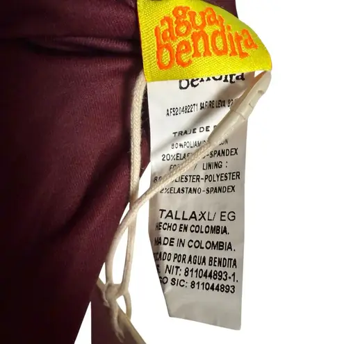 Agua Bendita Safire Red Strappy Bikini Swimsuit Bottoms Size XL