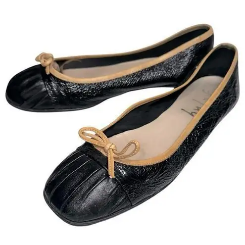 FS/NY French Sole New York Women’s Size 8 Black Cap Toe Slip On Ballet Flats