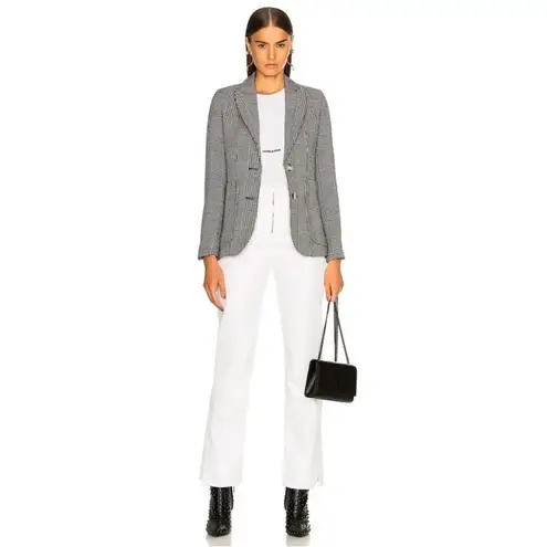 Smythe NWT | Portrait Neck Blazer in Prince Of Wales | 2 Black