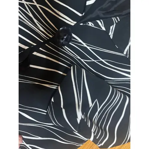 Carol Rose Vtg 90s Caroline Rose Blazer Jacket Abstract Print Big Button Front Small