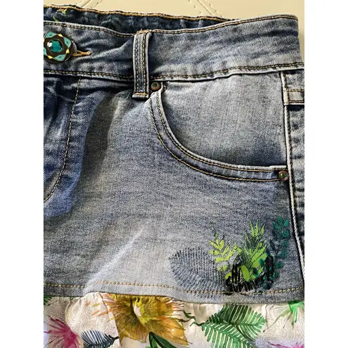 Desigual Reworked Jean Bubble Mini Skirt Medium
