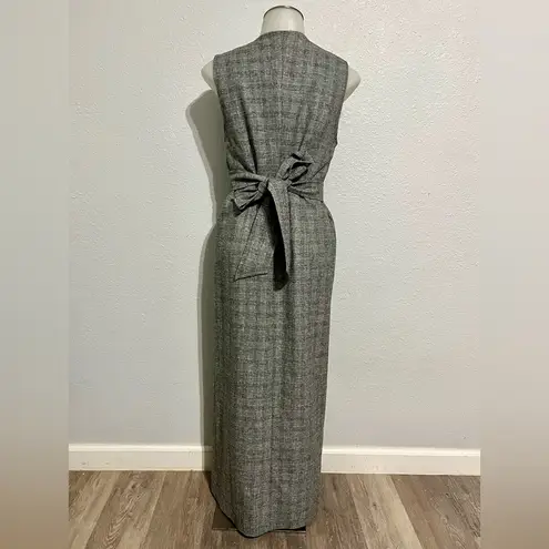 Ganni Prince of Wales Checked Twill Wrap Dress Size 34