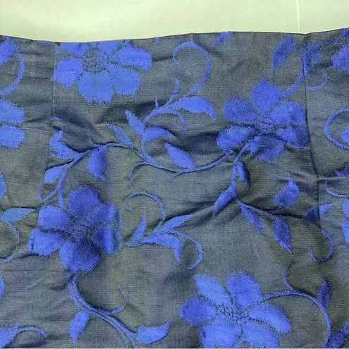 Dana Buchman Dana Buchanan petite floral silk vintage pencil skirt black & blue size 2 P