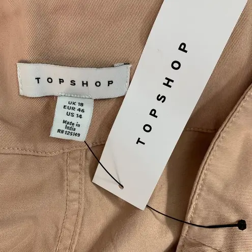 Topshop  Utility Paperbag Shorts in Nude Beige