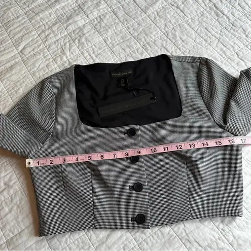 House of Harlow 1960 Houndstooth Black White Button Front Top NEW Gray Size 6