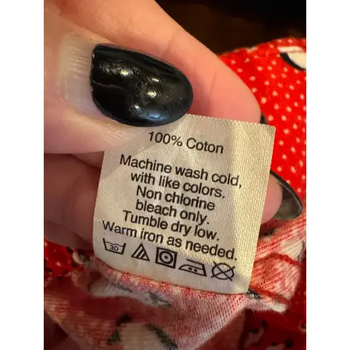 J.Crew  Pajama Pants Women Medium Red Penguin Print Cotton Drawstring Loungewear - Image 9