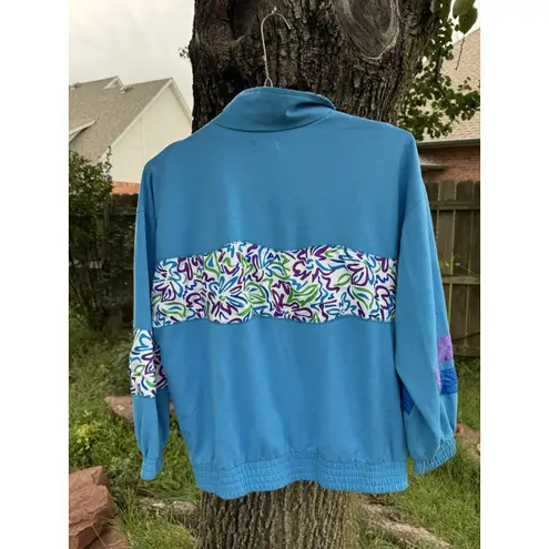 Lavon Y2k 92 M Multi-Color Full Zip Nylon Tennis Windbreaker Jacket Grunge