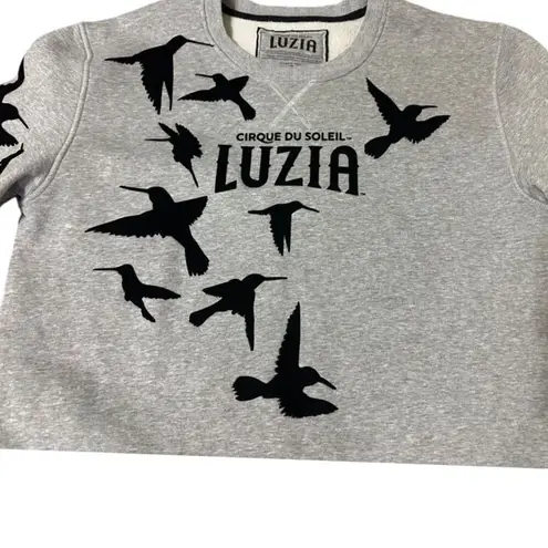 Cirque du Soleil LUZIA Gray Bird Print Crewneck Sweatshirt Performance Wear XL