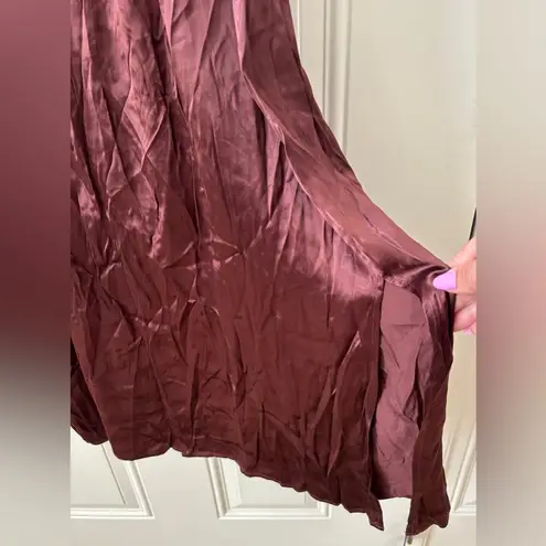 Nic+Zoe NWT Elevated Slip Dress Size XL Redwood Satin Midi Sheath Sleeveless