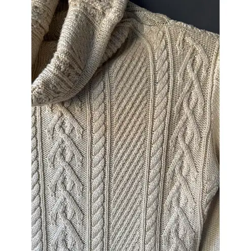 Cream Cable Knit Turtleneck Sweaterdress Size undefined