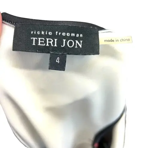 Rickie Freeman for Teri Jon Floral Print Scuba Sheath Dress Size 4 Black