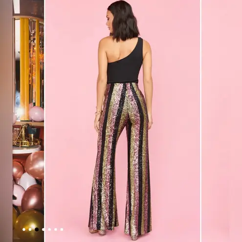 Show Me Your Mumu  x Too Faced collab striped sequin flare Late Night Party Pants