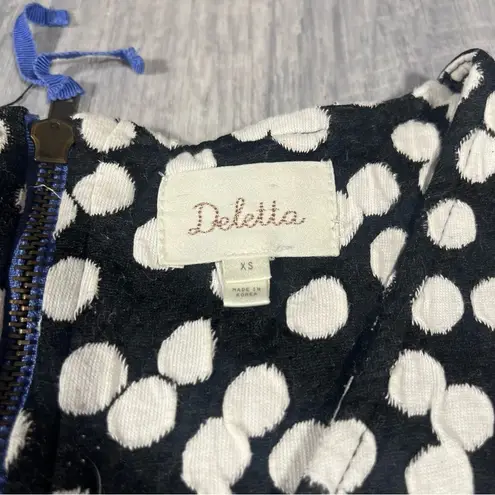 Deletta Anthropologie Black and White Polka Dot Top; XS Women’s