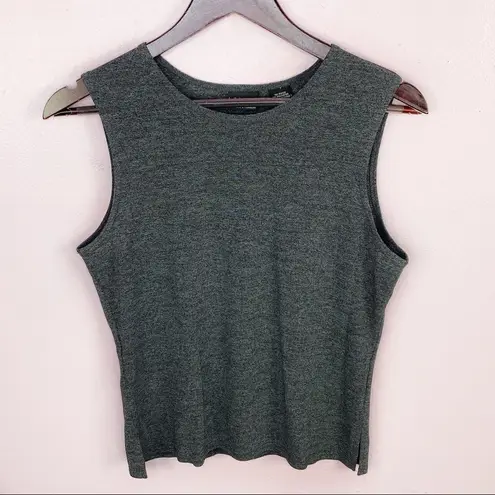 New York & Co. Sleeveless Popover Stretch Shirt Charcoal Gray Small Tank Top