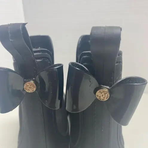 Catherine Malandrino Women’s Black Bow Brielle Rain Boot Size US 8 EUR 38
