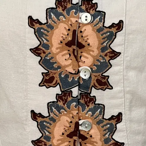 Cleobella Jolene Veneto Paisley Ivory Ankle Midi Linen Dress Boho Indie Cottage