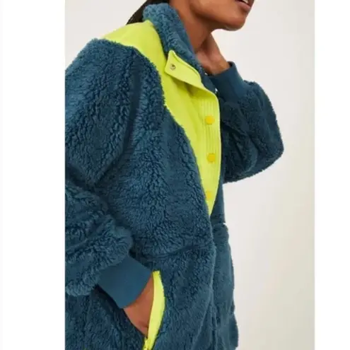 Free People Movement Fall to Rise Fluffy Quarterzip Pullover Margarita Blue