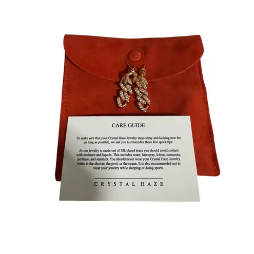 Crystal Haze Mexican Chain Drop Earrings – 18k Gold Plated Brass Cubic Zirconia