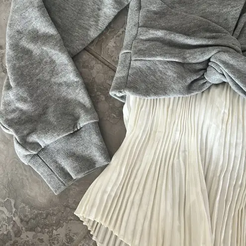 3.1 Phillip Lim Twist Detail Pleated Peplum Long-Sleeve Top, Size S Retail $375