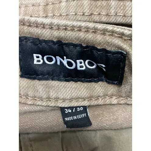Bonobos Women's Khaki High Rise Straight Leg Trousers Chino Khaki Pants Size 34 Brown