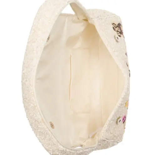 NWT Viral Beaded Champagne Bottles Shoulder Bag White and Multicolor Yellow