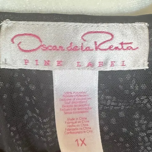 Oscar de la Renta Vtg Pink Label Black And White Lingerie Lace Slip Dress