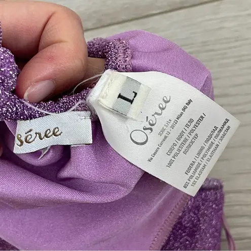 Oseree Bikini Bottoms lumiere sparkly cheeky womens Purple (large) vacation swim