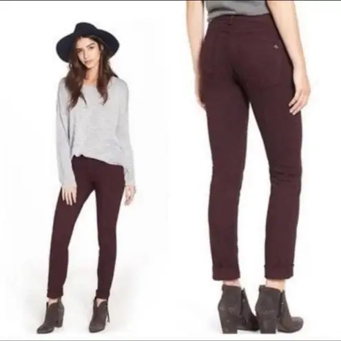 Rag and Bone Capri Jeans The Dre Aged Wine Burgundy Skinny Cropped SZ 26/24”inseam Purple