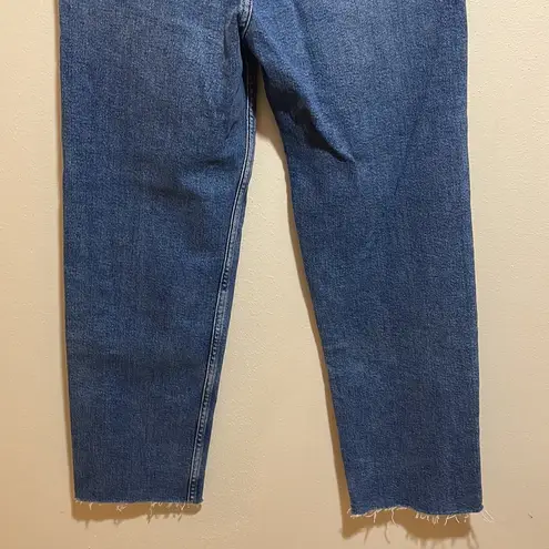 RE/DONE  High Rise 70s Stove Pipe Button Fly Raw Hem Denim Jeans Size 26