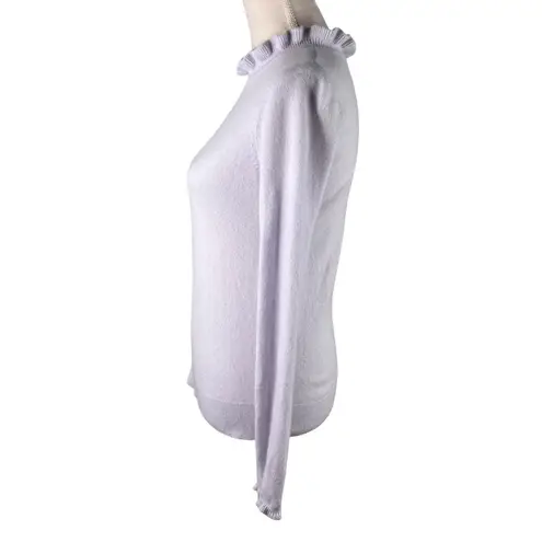 Club Monaco Cashmere Sweater Gray Pale XS Ruffle Neck