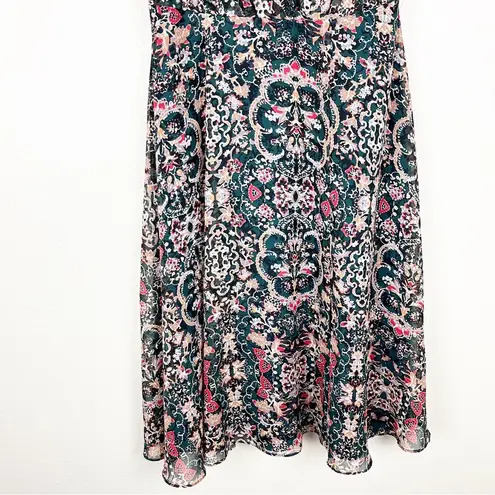 LULUS Charmed I’m Sure Green Floral Print Front Back V