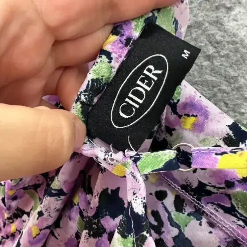 Cider  Slip Dress Womens Medium‎ Purple Floral Sleeveless Dark Feminine Boho Y2K