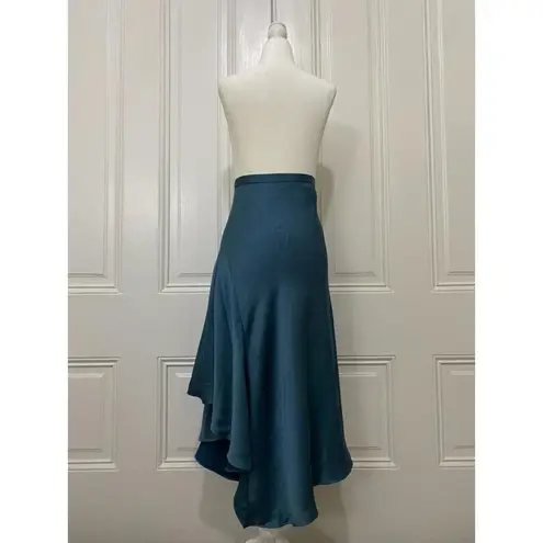 LANE JT Victorious Silk Midi Skirt + Backscarf Top (NWT) in Royal Blue (MEDIUM)