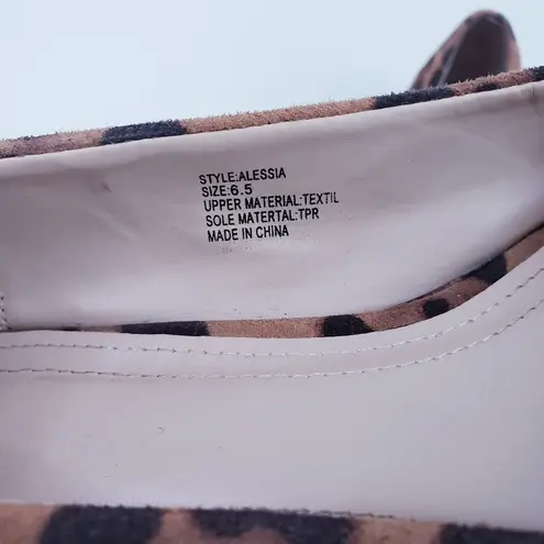 Lulus Alessia Leopard Suede Low Pointed Toe Heels Brown Size 6.5