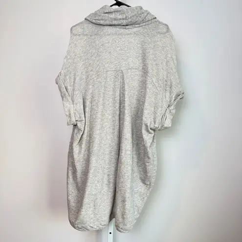 Nanushka Gray Marl Short Sleeve Drape Collar Button Front Cardigan Sweater S