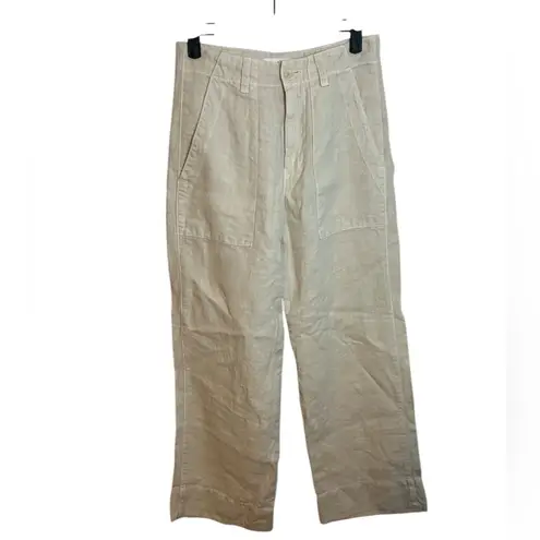 Velvet by Graham & Spencer Dru Beige Neutral wide Leg Linen Pants Tan Size 0