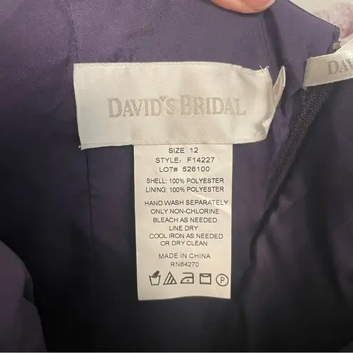 David's Bridal  Purple Strapless Formal Dress with Jacket Size 10/12 column