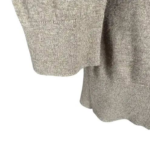 Women's cream and taupe stretchy 3/4 sleeve soft pullover sweater Tan