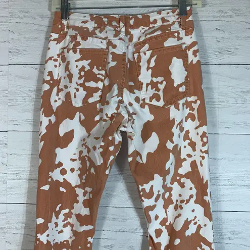 Sunland 17 high rise cowhide flare with frayed hem jeans size Small