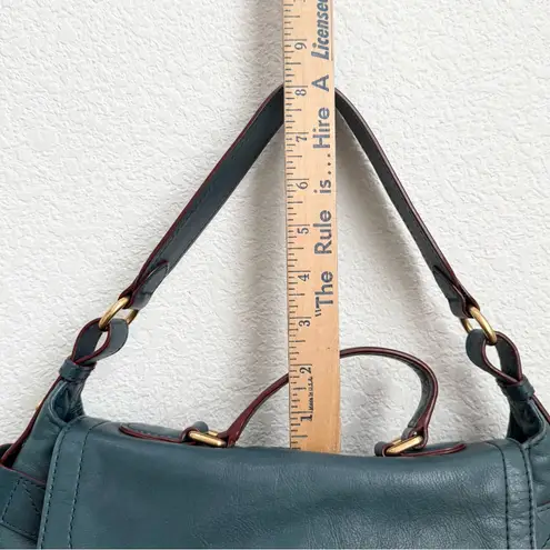 Marc by Marc Jacobs Moto Hopper Green Italian Leather Triple Handle Satchel Bag
