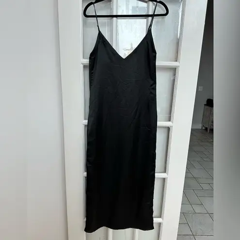 ROAM | Valencia Satin Black Slip Formal Midi Dress Size XS Cocktail Party